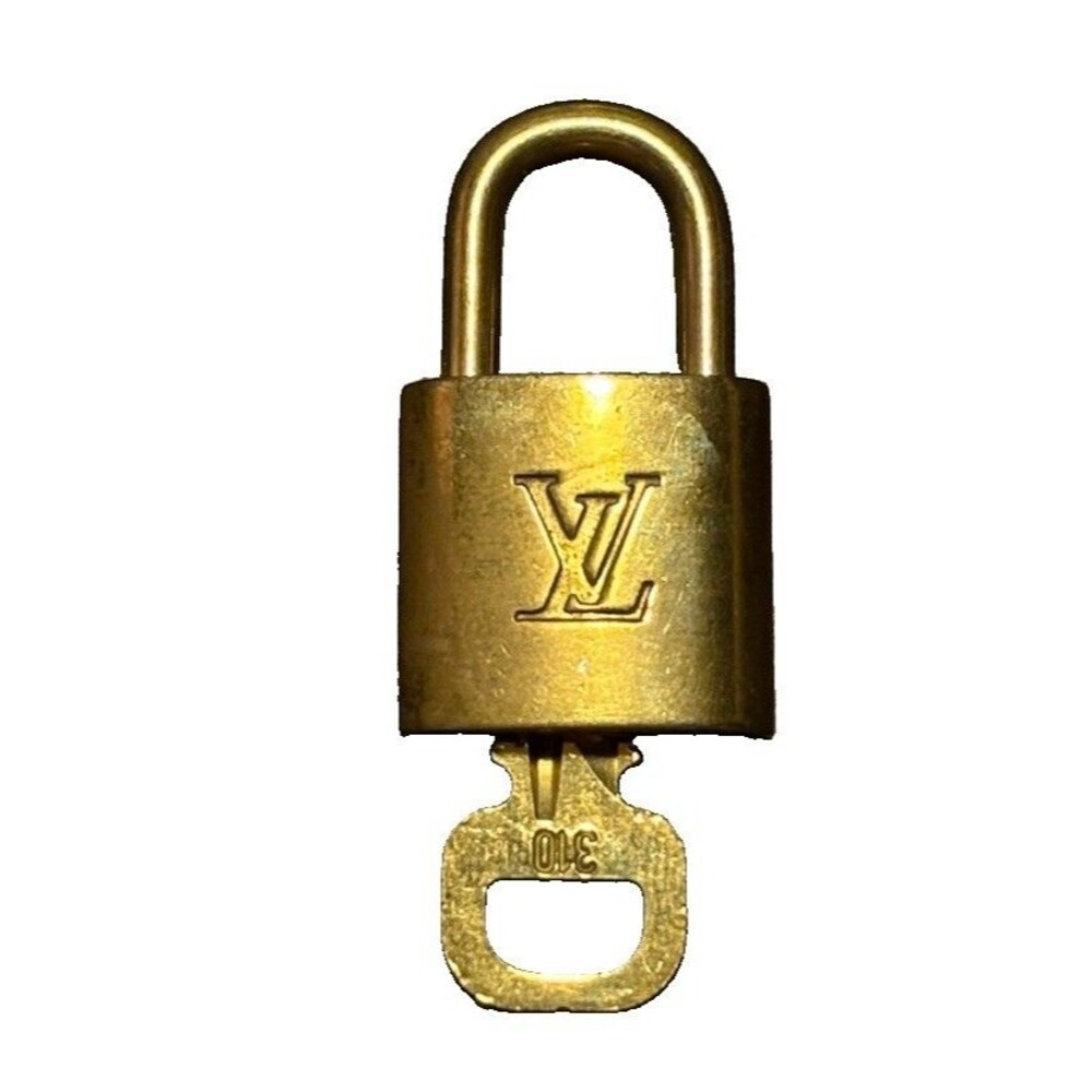 Authentic Louis Vuitton Vintage Brass Padlock & Key No. 310 Made in France